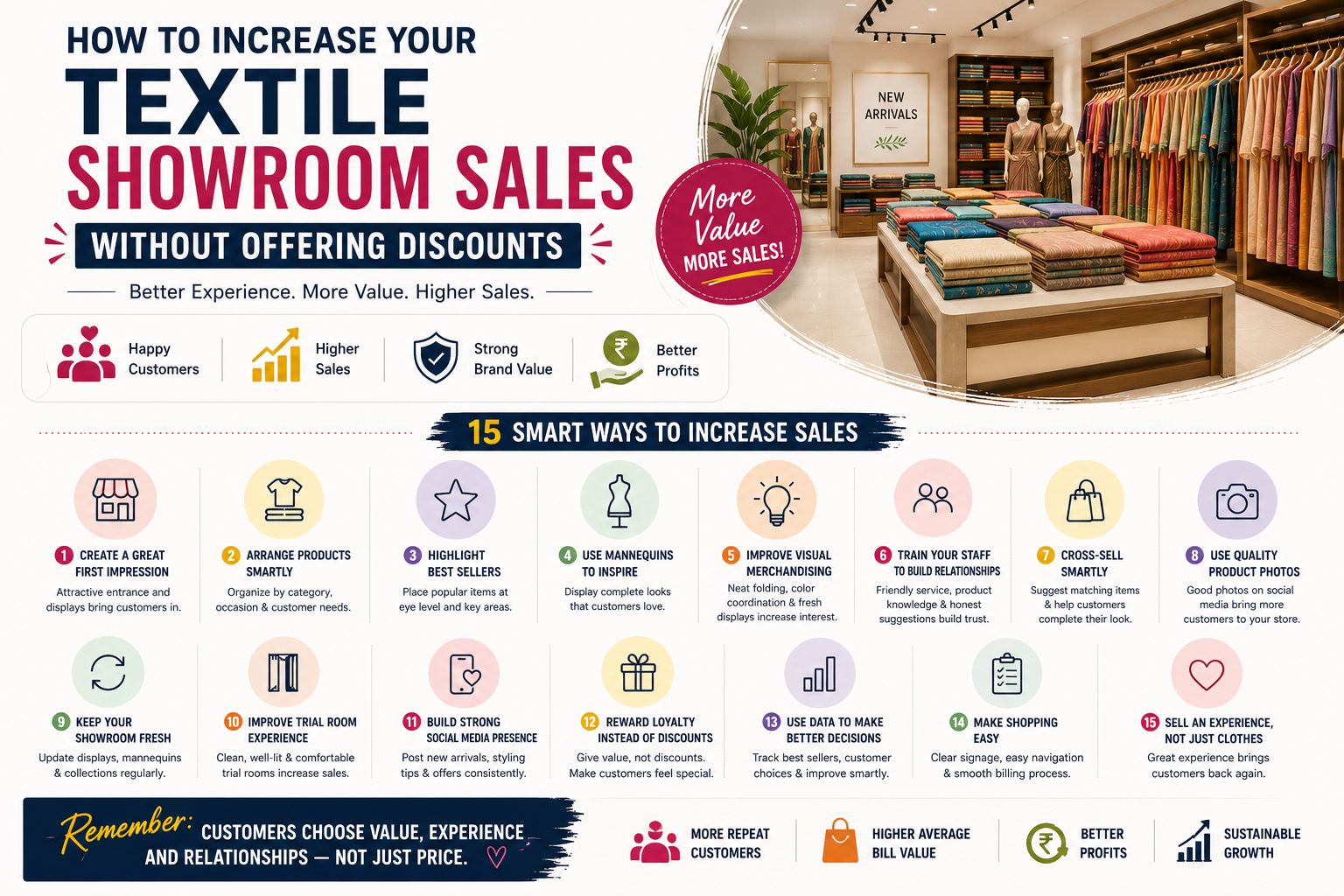 How to Increase Your Textile Showroom Sales Without Offering Discounts